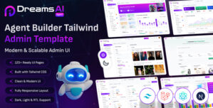Dreams AI Agent – AI Automation Agent Builder Admin Template (HTML, React, Next.js)