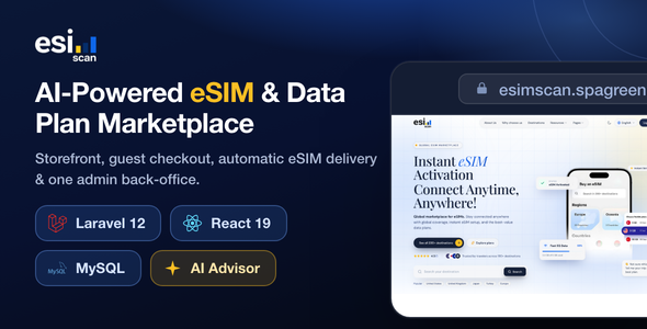 eSimScan – AI-Powered eSIM Data Plan Marketplace Script | PHP React