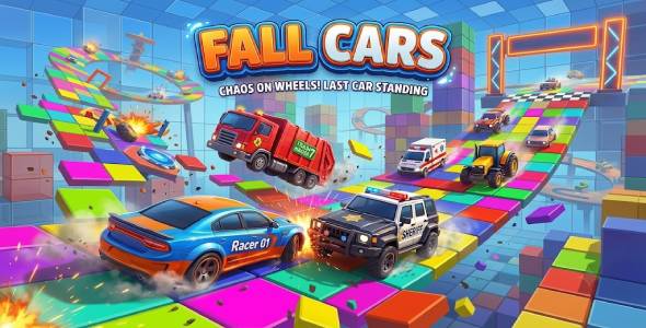 Fall Cars – Color Battle Arena | HTML5 Three.js Game