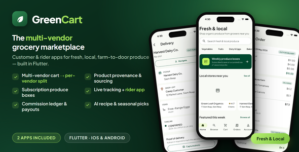 GreenCart | Multi-Vendor Organic Grocery Marketplace Flutter App + Next.js