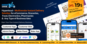 Hyperlocal – Multivendor eCommerce, Grocery, Food, Pharmacy Flutter Delivery app – Admin Website