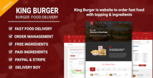 King Burger – Restaurant Food Ordering website with Ingredients In Laravel
