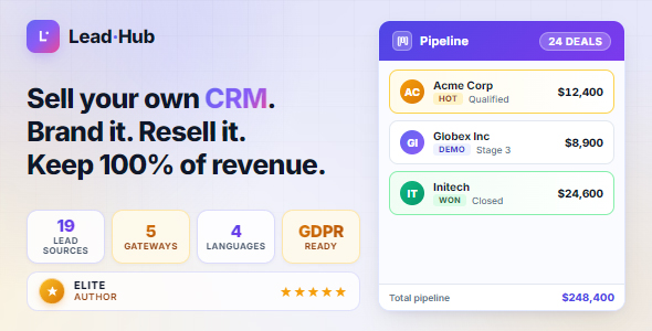 LeadHub – Multi-Tenant SaaS CRM with Lead Pipelines, Forms Automations