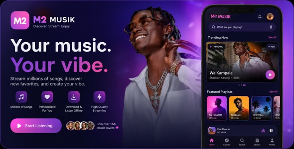 M2 Music – Music Streaming Platform With Laravel and Flutter App