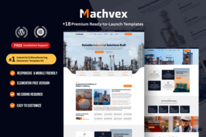 Machvex – Industrial Manufacturing Elementor Template Kit