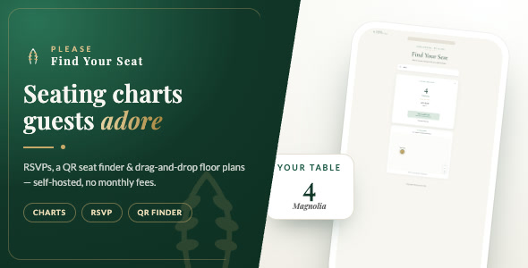 Please Find Your Seat — Event Seating Chart, RSVP QR Seat Finder (Laravel SaaS)
