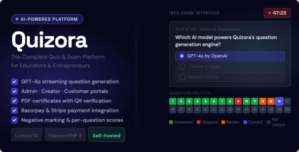 Quizora – AI Quiz Exam SaaS Platform with Payments and Certificates