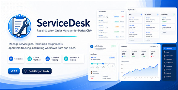 ServiceDesk – Repair Work Order Manager for Perfex CRM