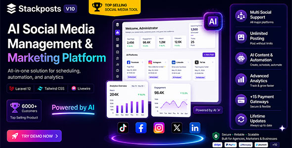 Stackposts – AI Social Media Management Marketing SaaS Platform