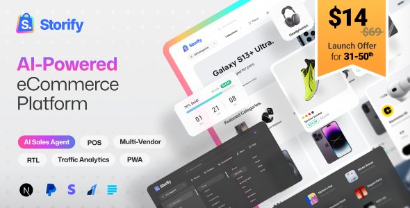 Storify – NextJs eCommerce Platform with POS, AI Sales Agent, PWA Multi-Vendor