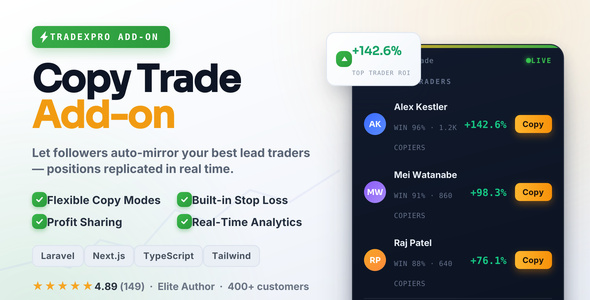 TradexPro – Copy Trade Add-on | Crypto Social and Copy Trading for Your Exchange