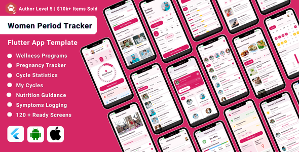 Zentiv | Women’s Wellness and Period Tracker Flutter App UI Kit