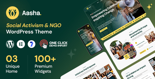 Aasha – Social Activism NGO WordPress Theme