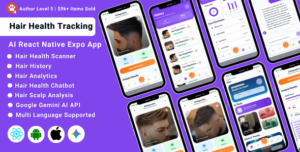AI Hair Scanner Hair Health Tracking App – React Native Expo with AI Analysis