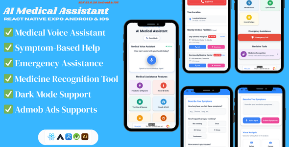 AI Medical Assistant – React Native Expo (Android IOS)