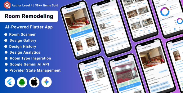 AI Room Remodeling Flutter App | AI Interior Design Home Renovation