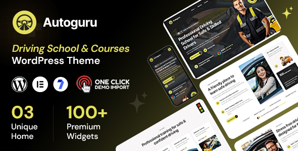 Autoguru – Driving School Courses WordPress Theme