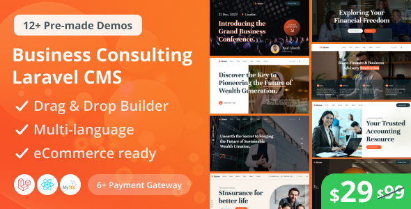 Bione – Business Consulting Laravel CMS With Live Page Builder