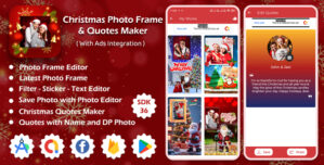 Christmas Photo Frame Quotes Maker App | Photo Editor App | Christmas Quotes Maker App with Ads