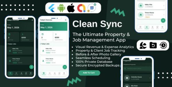 CleanSync | Property Cleaning and Job Management Flutter App