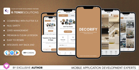 Decorify AI – Interior Exterior Design Flutter UI Kit | AI Home Decoration App