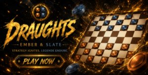Draughts Ember Slate | HTML5 Game With AI and PvP