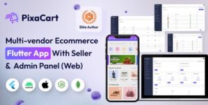PixaCart – Multi-Vendor eCommerce Flutter App with Website, Admin Seller Panels(web)