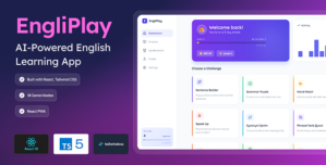 EngliPlay – AI-Powered English Learning App | 18 Game Modes | React PWA