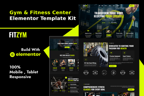Fitzym – Gym Fitness Center Elementor Template Kit