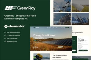 GreenRay – Energy Solar Panel Elementor Template Kit