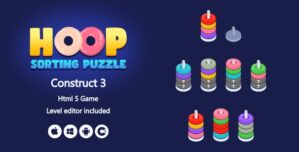 Hoop Sorting Puzzle + Level Editor – HTML5 Game (Construct 3)