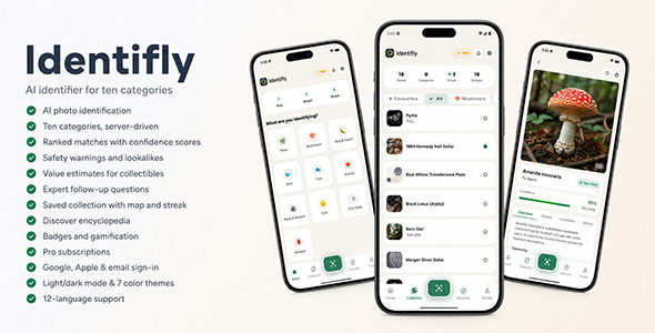 Identifly | Flutter App AI Multi Category Identifier With Laravel Admin Panel