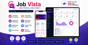 Job Vista | Flutter Job Portal App with Laravel API and React Admin Panel