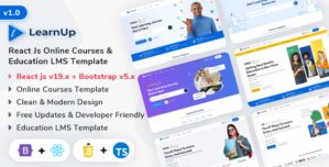 LearnUp – React Js Online Courses Education LMS Template