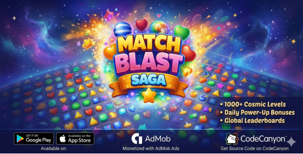 Match Blast Saga – Native Android Candy Match-3 Puzzle Game (Jetpack Compose + AdMob)