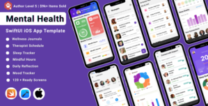 Mental Health SwiftUI iOS App Template | Mindfulness Wellbeing Tracker