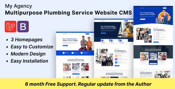 My Agency – Multipurpose Plumbing Service Website CMS