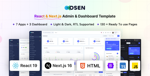 Osen – React Next.js Admin Dashboard Template (Bootstrap 5)