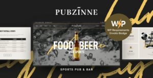 Pubzinne – Sports Bar Pub WordPress Theme + Online Store