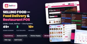 Sellino Food – Multi-Restaurant Food Delivery POS with Customer, Restaurant Rider Flutter Apps