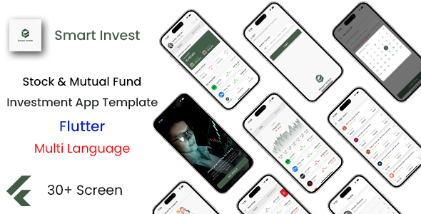 Stock Mutual Fund Investment App Template in Flutter | Smart Invest | Multi Language