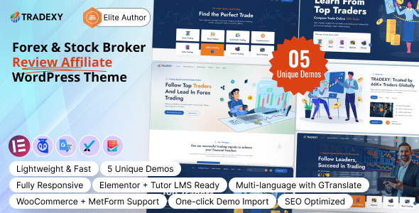 Tradexy – Forex Stock Broker Review Affiliate WordPress Theme