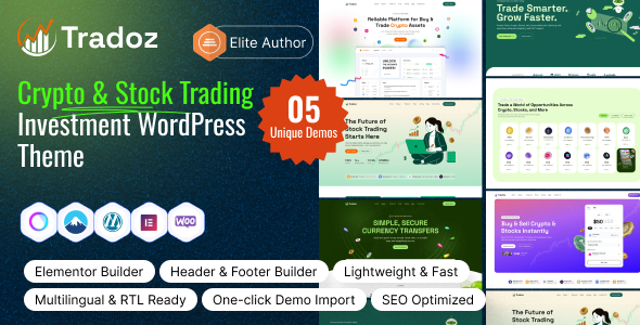 Tradoz – Crypto Stock Trading Investment WordPress Theme
