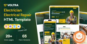 Voltra – Electrician Electrical Repair HTML Template