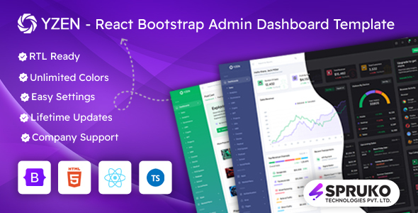 Yzen – TypeScript React Admin Dashboard Bootstrap Template