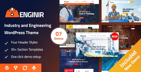 Enginir – Industrial Engineering Multipurpose WordPress Theme