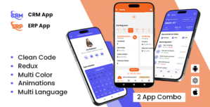 2 App Template | ERP- Order Management | CRM – Sales Marketing | React Native iOS/Android Template