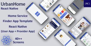 Home Service Finder Provider Booking Template in React Native | 2 Apps | UrbanHome | Android iOS