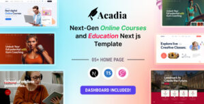 Acadia – University Online Course React Next js Template