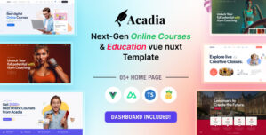 Acadia – University Online Course Vue Nuxt 3 Template